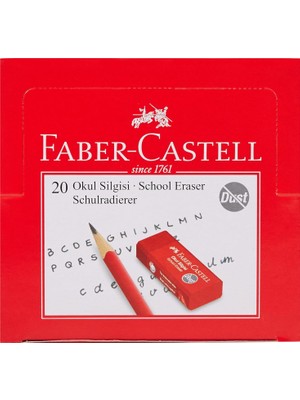 Faber-Castell Kırmızı Silgi, 20’li, Kurşun Kalem Izlerini Kolayca Silen, Yumuşak ve Dayanıklı Yapı,