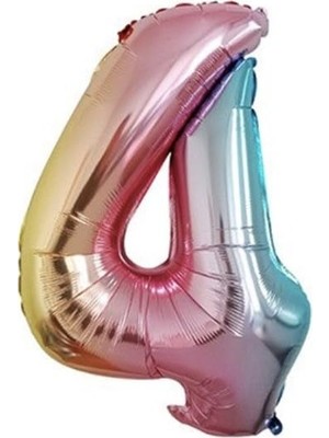 Hepta Collection Benim - 4 Rakamı Rengarenk Folyo Balon 16 Inch 40 cm