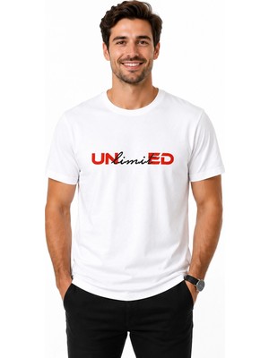 Etifa Tekstil Etifa Unlimited Premium Unisex Tişört %100 Pamuk Modern Beyaz Tişört