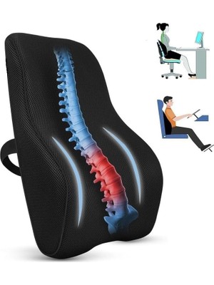 Hepta Collection Pillowart Visco Ortopedik Bel Sırt Minderi Sandalye Ofis Bel Minderi Bel Destek Yastığı
