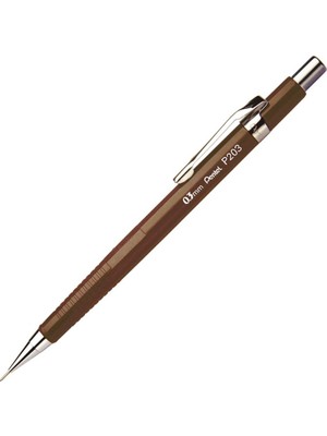 Pentel Teknik Çizim ve Yazı Için Mekanik Kurşun Kalem, 0.3 Mm, Kahverengi, Orijinal Kutusunda