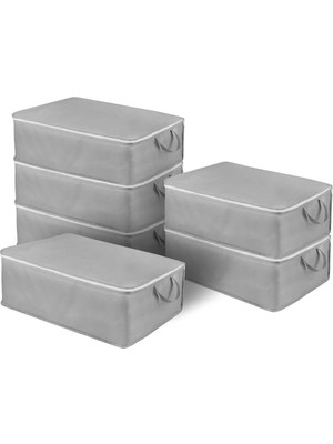 Jouis Hurç Seti 6 Adet Büyük Boy Baza Altı Çekyat Düzenleyeci Çeyiz Bohçası 64 x 45 x 22 Organizer B
