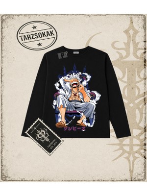 Tarzsokak One Piece Anime Karakterleri  Biskilet Yaka  Long Sleeve Beyaz
