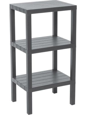 Ombeg OM-0390-3102-0145 ( 3 Raflı ve Gri ) Modüler Ünite Plastik Düz