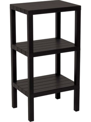 Ombeg OM-3102-0390-0039 ( 3 Raflı ve Siyah ) Modüler Ünite Plastik Düz