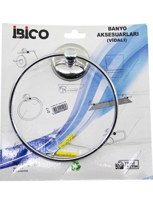 KRT Ibico Banyo BNY-217 Metal Yuvarlak Havluluk Vidalı Montaj