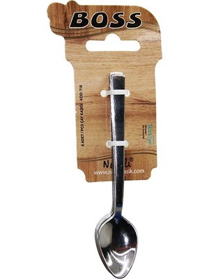 BOSS-718 Çubuk Sade Metal 2mm 6 Adet Çay Kaşık