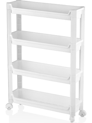 Urve UR-3587 Rafty Sepet Organizer Düzenleyici 465X145X670MM 4 Katlı Tekerlekli Raf Ünitesi