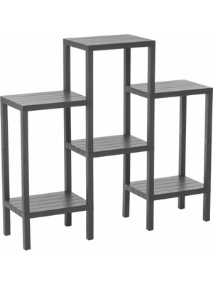 Ombeg OM-1108-0150-0015-0008 ( 6 Raflı ve Gri ) Modüler Ünite Plastik Düz