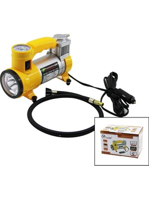 Yage YG-735 Oto ve Araç Hava Kompresörü Dc 12V 35LPM 150PSI 15A Fenerli Bisiklet Çakmaklık Fişli Top