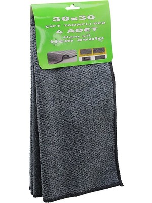 Ankaverse 4pcs   30X30CM   Çift Taraflı=mikrofiber - Tel Bez   Zor Kir  Bezi  Hem Sil - Hem Ovala (5286)