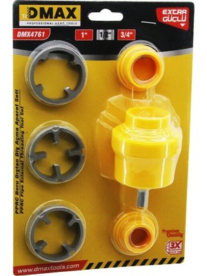 Dmax Dmx- 4761 Plastik Su Borusu Matkap Ucu 6 Adet 1/2 3/4 Dış Diş Açma
