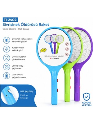 Gold Silver Elektronik Sinek Öldürücü Cız Makine Renkli Raket Modeli