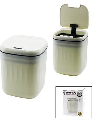 BAYSA-1620 Plastik Çöp Kovası 20LT Pilli Hareket Sensörlü Otomatik Aç-Kapa Kapak