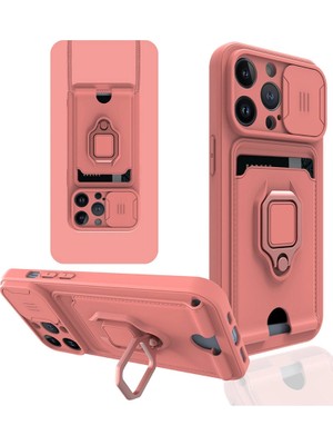 Magicool Iphone 13 Pro Max Kılıf Zuma Kartvizitli Yüzüklü Silikon - Pembe