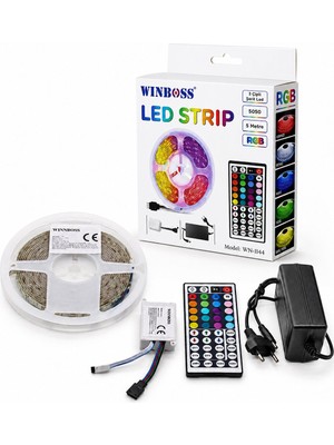 Winnboss Strıp Light WN-1144 Rgb Şerit LED 3çip 54 LED S/m 5050 Smd Type 5mt Kumandalı