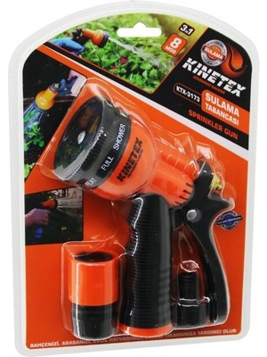 Kinetex KTX-3173 Sulama Tabancası Seti 3ın1 8 Mod 1 - Tabanca 3 - Bağlantı Aparatı