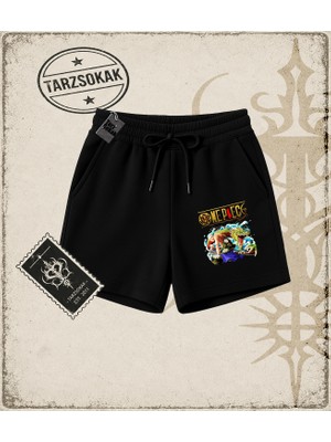Tarzsokak One Piece Anime Karakterleri  Unisex Şort Beyaz