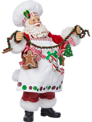 KURT S.ADLER Kurt Adler Fabriche Noel Şefi Noel Baba Heykelcik, 30,5 cm