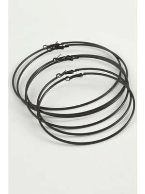 Techora Sale Ince Boru Metal Halka Küpe 6 Adet