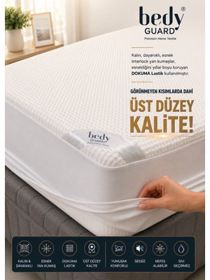Konfor %100 Soft Pamuk Üst Kumaşlı Yatak Alezi Ultra Sessiz Sıvı Geçirmez Yatak Koruyucu Alez
