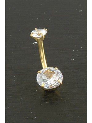 Sepetopia Yuvarlak Zirkon Taşlı Çelik Piercing 1 Adet