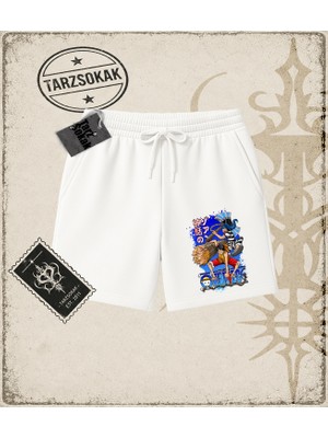 Tarzsokak One Piece Anime Karakterleri  Unisex Şort Beyaz