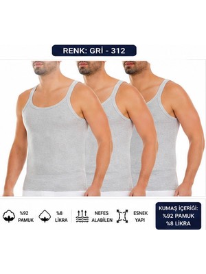 Yıldız Çamaşır Erkek Kaşkorse Likralı Ince Askılı Atlet (310-311-312) - 3 Adet