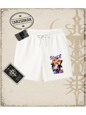 Tarzsokak One Piece Anime Karakterleri  Unisex Şort Beyaz