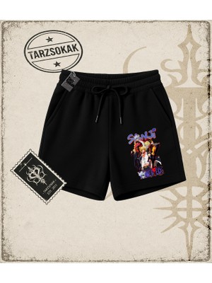 Tarzsokak One Piece Anime Karakterleri  Unisex Şort Beyaz