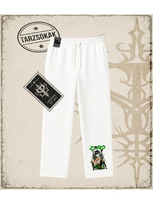 Tarzsokak One Piece Anime Karakterleri  Unisex Baggy Eşofman Altı Beyaz
