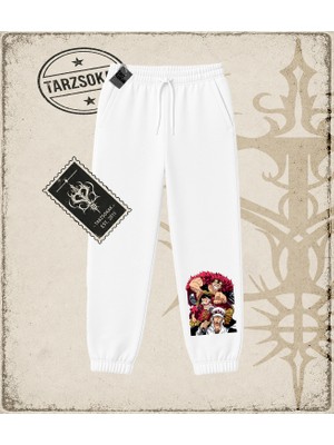 Tarzsokak One Piece Anime Karakterleri  Unisex Jogger Eşofman Altı Beyaz