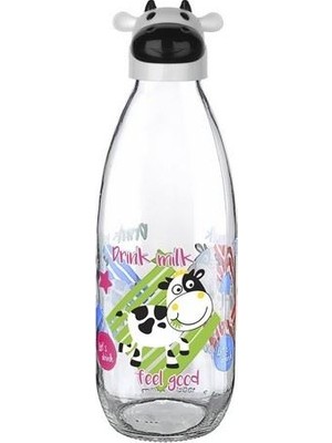 Hereveoyuncak Inek Tasarımlı Sevimli Camm Suluk - Süt Şişesi 1000 ml