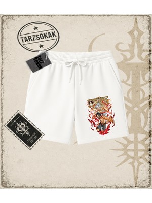 Tarzsokak One Piece Anime Karakterleri  Unisex Şort Beyaz