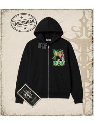 Tarzsokak One Piece Anime Karakterleri  Oversize Unisex Hırka & Çeket Fermuarlı Sweatshirt Beyaz