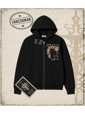Tarzsokak One Piece Anime Karakterleri  Oversize Unisex Hırka & Çeket Fermuarlı Sweatshirt Beyaz