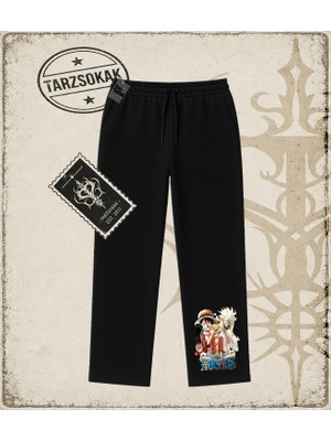 Tarzsokak One Piece Anime Karakterleri  Unisex Baggy Eşofman Altı Beyaz