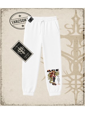 Tarzsokak One Piece Anime Karakterleri  Unisex Jogger Eşofman Altı Beyaz