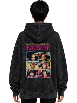 Sevbano Katseye Kpop Müzik Grubu Baskılı Unisex Oversize Yıkamalı Premium Hoodie Sweatshirt