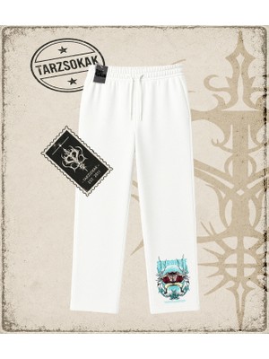 Tarzsokak One Piece Anime Karakterleri  Unisex Baggy Eşofman Altı Beyaz