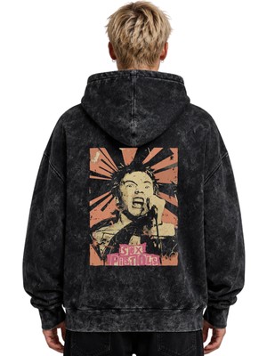 Sevbano Sex Pistols Rock Metal Müzik Grubu Baskılı Unisex Oversize Yıkamalı Premium Hoodie Sweatshirt