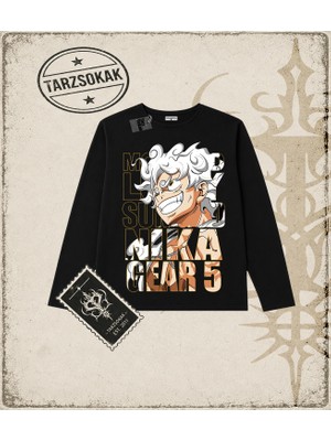 Tarzsokak One Piece Anime Karakterleri  Biskilet Yaka  Long Sleeve Beyaz