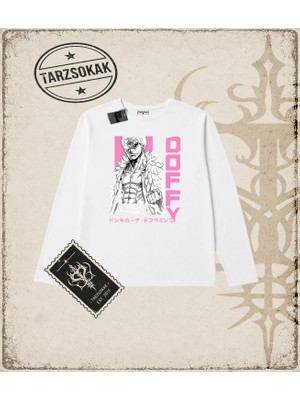 Tarzsokak One Piece Anime Karakterleri  Biskilet Yaka  Long Sleeve Beyaz