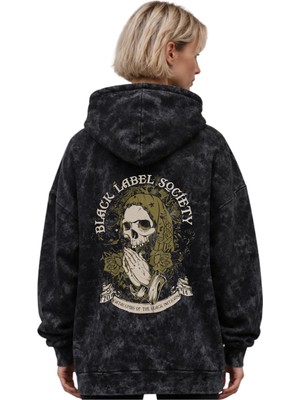 Sevbano Black Label Society Rock Metal Müzik Grubu Baskılı Unisex Oversize Yıkamalı Hoodie Sweatshirt