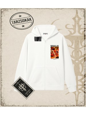 Tarzsokak One Piece Anime Karakterleri  Oversize Unisex Hırka & Çeket Fermuarlı Sweatshirt Beyaz