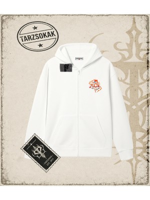 Tarzsokak One Piece Anime Karakterleri  Oversize Unisex Hırka & Çeket Fermuarlı Sweatshirt Beyaz