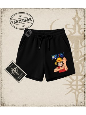 Tarzsokak One Piece Anime Karakterleri  Unisex Şort Beyaz