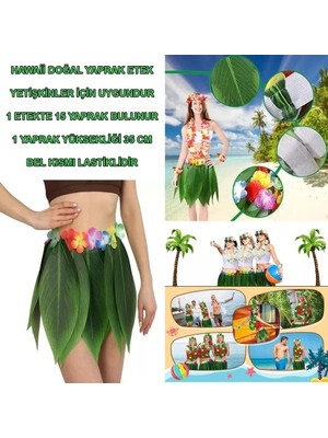 Pazarcan Tropikal Esintili Hawaii Yapraklı Parti Eteği Yetişkin Boy