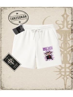 Tarzsokak One Piece Anime Karakterleri  Unisex Şort Beyaz