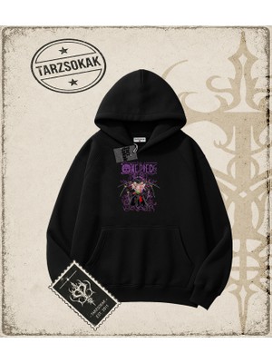 Tarzsokak One Piece Anime Karakterleri  Oversize Unisex Kapşonlu Sweatshirt Beyaz